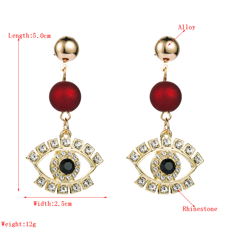 Devil's Eye Fashion Red Earrings display picture 1