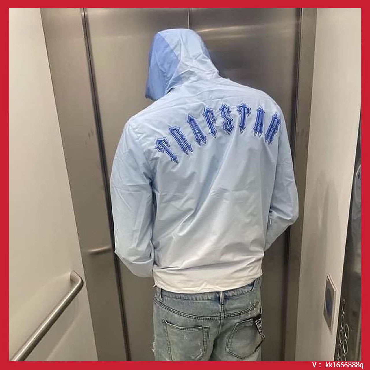 美式Trapstar刺绣字母夹克风衣男女宽松休闲连帽冲锋衣开衫外套潮