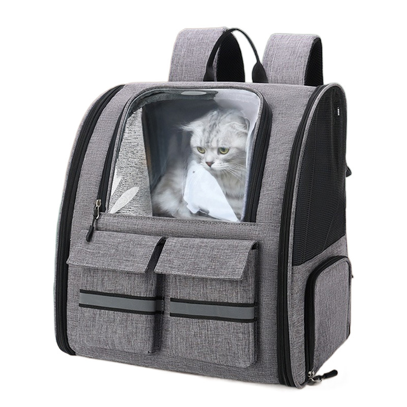 Bolsa para gatos para mascotas Fuera de la maleta portátil para mascotas Bolso para mascotas transpirable de viaje Bolso para mascotas Bolso para gatos con tirantes de gran capacidad