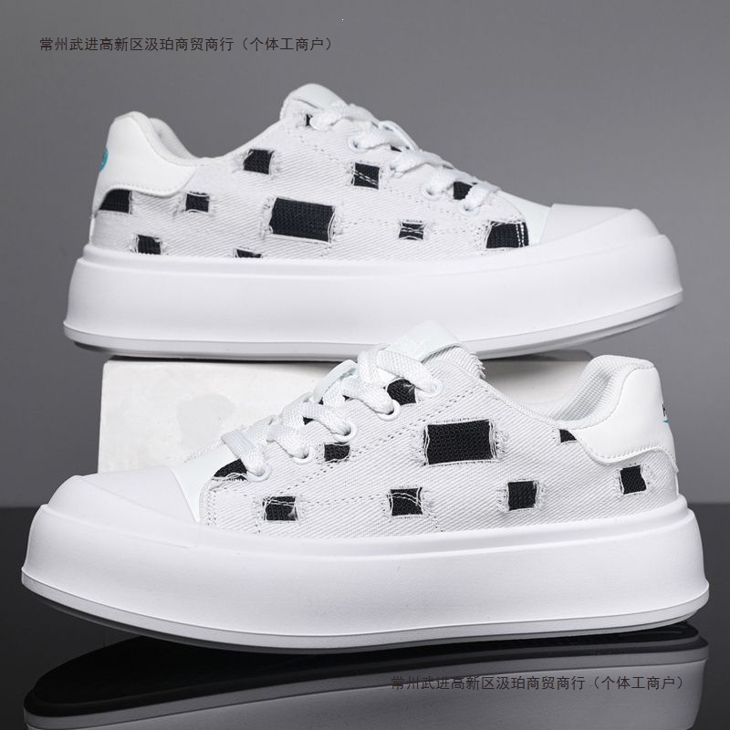 2025 New Popular White Sneakers for Men, Casual High-End Summer Versatile Shock-Absorbing, Wear-Resistant, Durable, Breathable, Suitable for Driving Practice