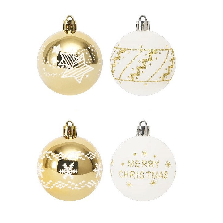 Navidad transfronteriza 6cm 24 cilindros set pintado galvanizado de plástico bola de Navidad árbol de Navidad bola decorativa del centro comercial