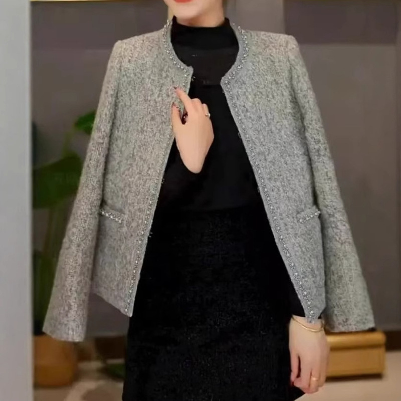 一件代发直播爆款2025春秋季新款妈妈装小香风外套女洋气百搭上衣|undefined