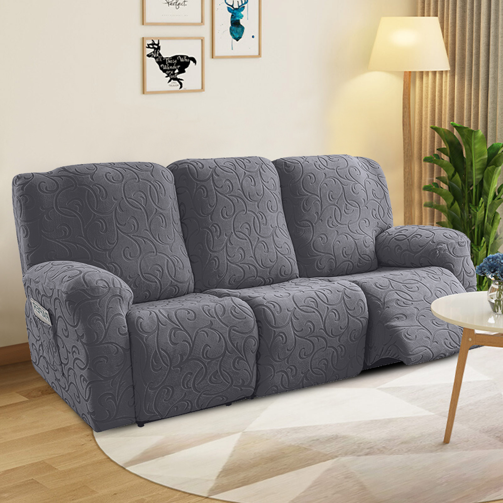 3-Seater Hook Pattern Chivas Elastic All-Inclusive Recliner Cover Rocking Chair Cover Simple Sofa Protective Cover Fabric Sofa Cover