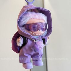 一二三代拉布布娃衣搪胶公仔一二三代labubu衣服潮流冲锋衣护目镜