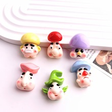 跨境新品蘑菇头小矮人diy树脂配件手机壳发夹配件娃娃屋玩具过家