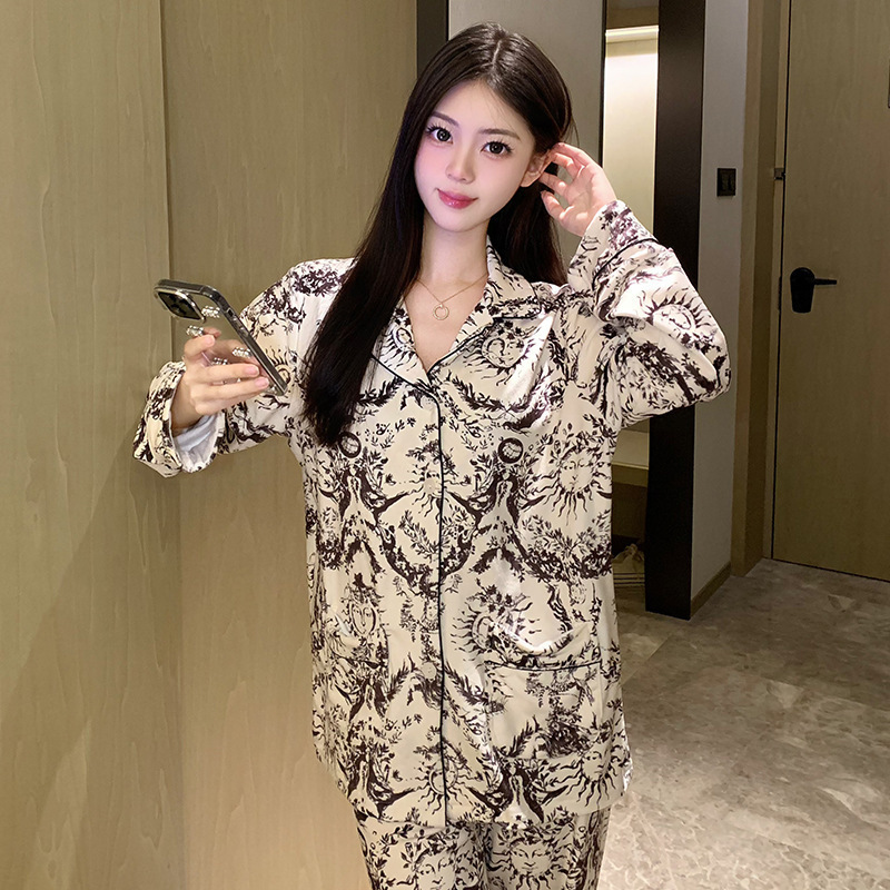睡衣女秋冬2025新款海岛绒加厚保暖套装可外穿春秋长袖开衫家居服|undefined