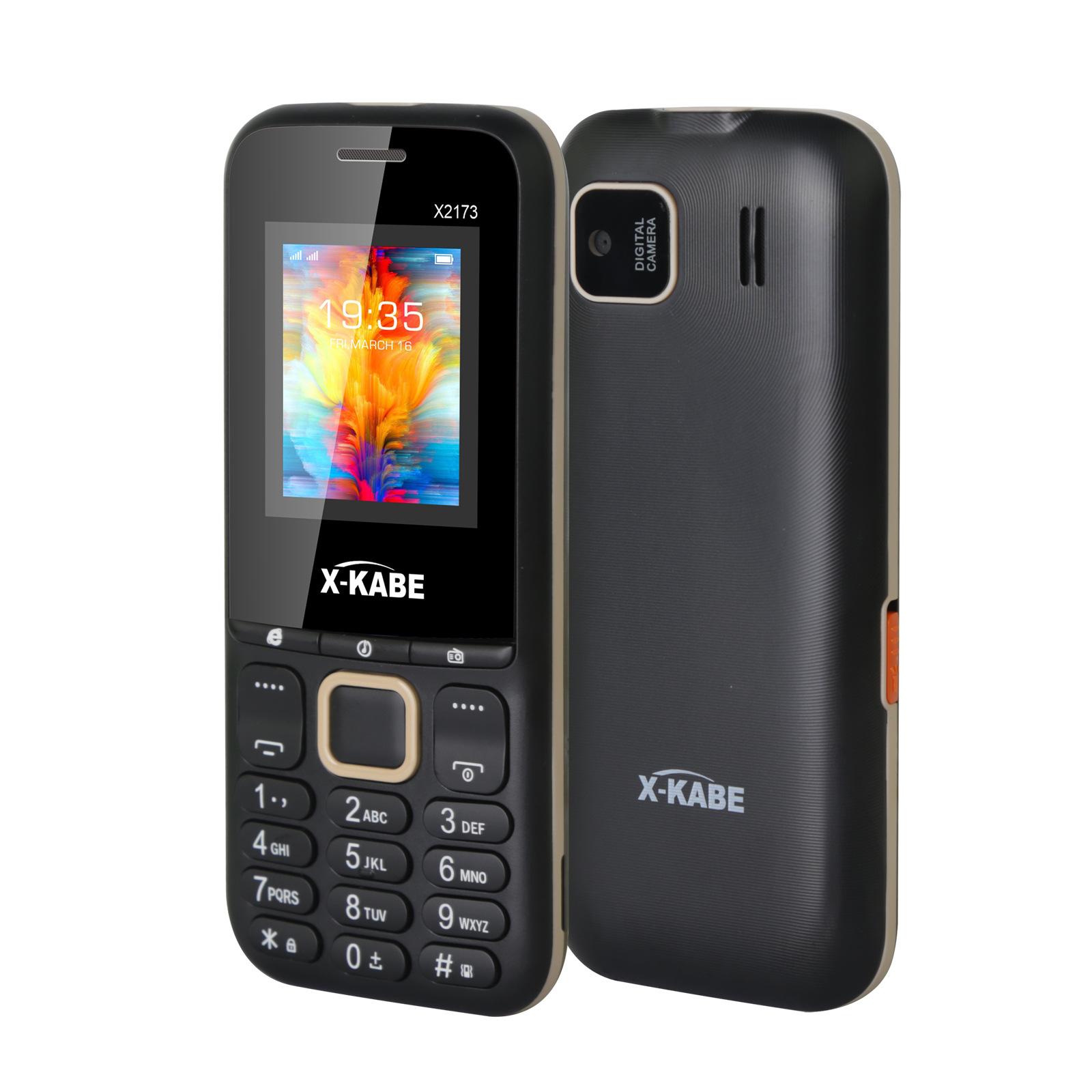 2173外单出口非洲按键手机1.77双卡直板功能手机25BI大电池FM头灯