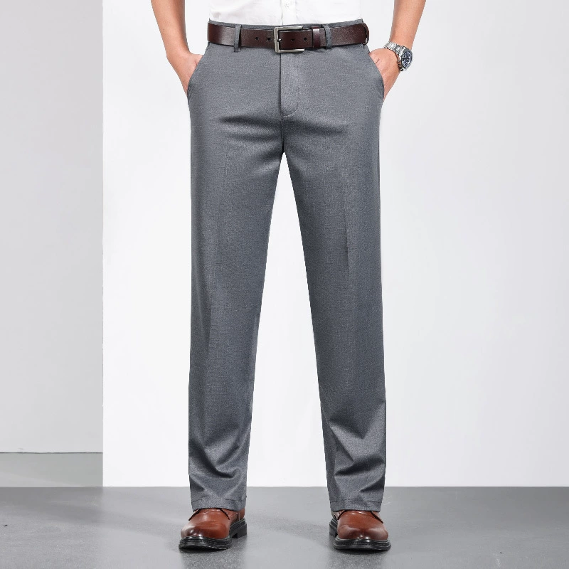 2024 Летние Новые повседневные брюки деловой костюм брюки среднего и пожилого возраста тонкие брюки классические мужские официальные брюки без глажки
