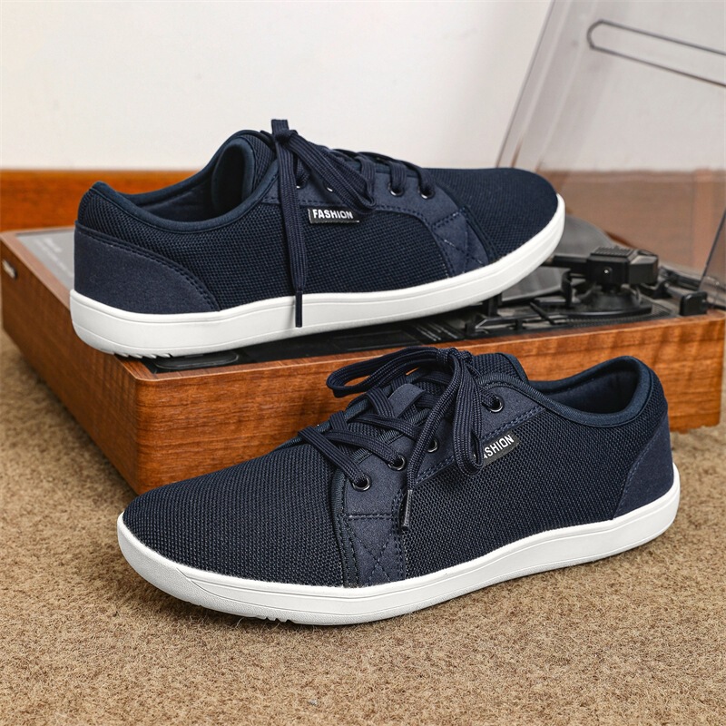 Large size wide-last barefoot shoes for men, breathable mesh casual sneakers, low-top lace-up outdoor non-slip wide-toe shoes for men Large size wide-last barefoot shoes for men, breathable mesh casual sneakers, low-top lace-up outdoor non-slip wide-toe shoes for men