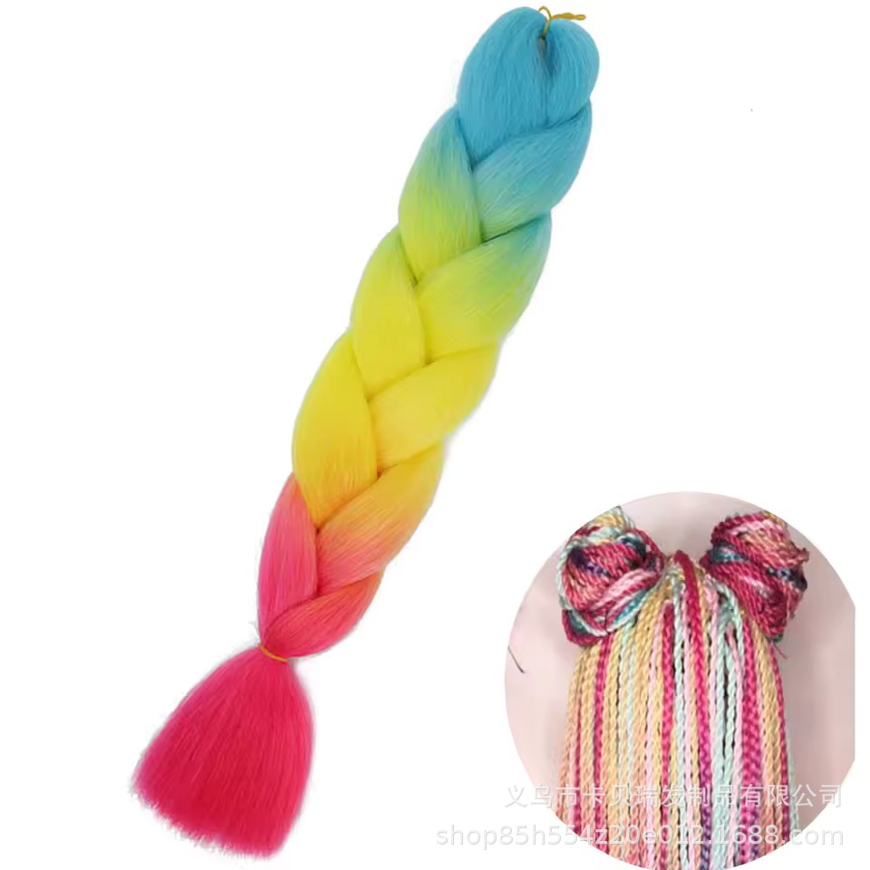 Xuchang pelucas al por mayor seda de alta temperatura teñido africano gran trenza jumbobraid fibra química colorida trenza sucia venta caliente