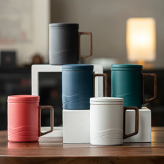 Ceramic Mugs Office Cups Tea Separating Cups Creative Lid Ceramic Cups Filter Tea Cups Mugs