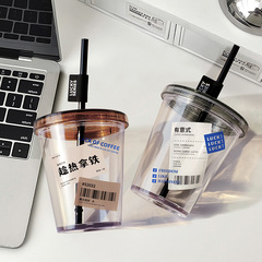 New Select Water Cup Summer Girl Coffee Straw Cup Internet Famous Cup Ins High-Quality Plastic Cup Gift