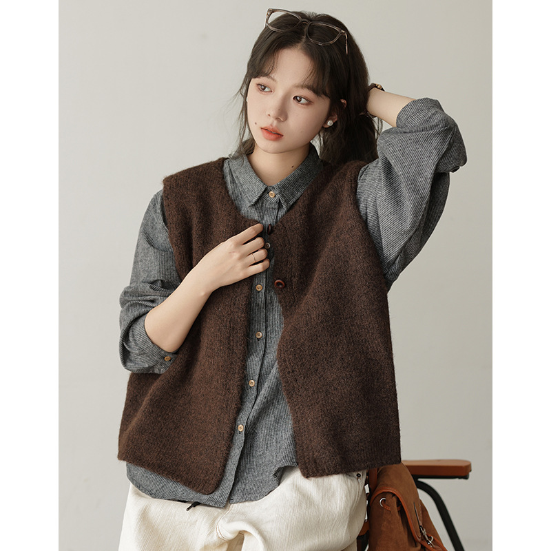 Autumn retro Japanese knitted cardigan