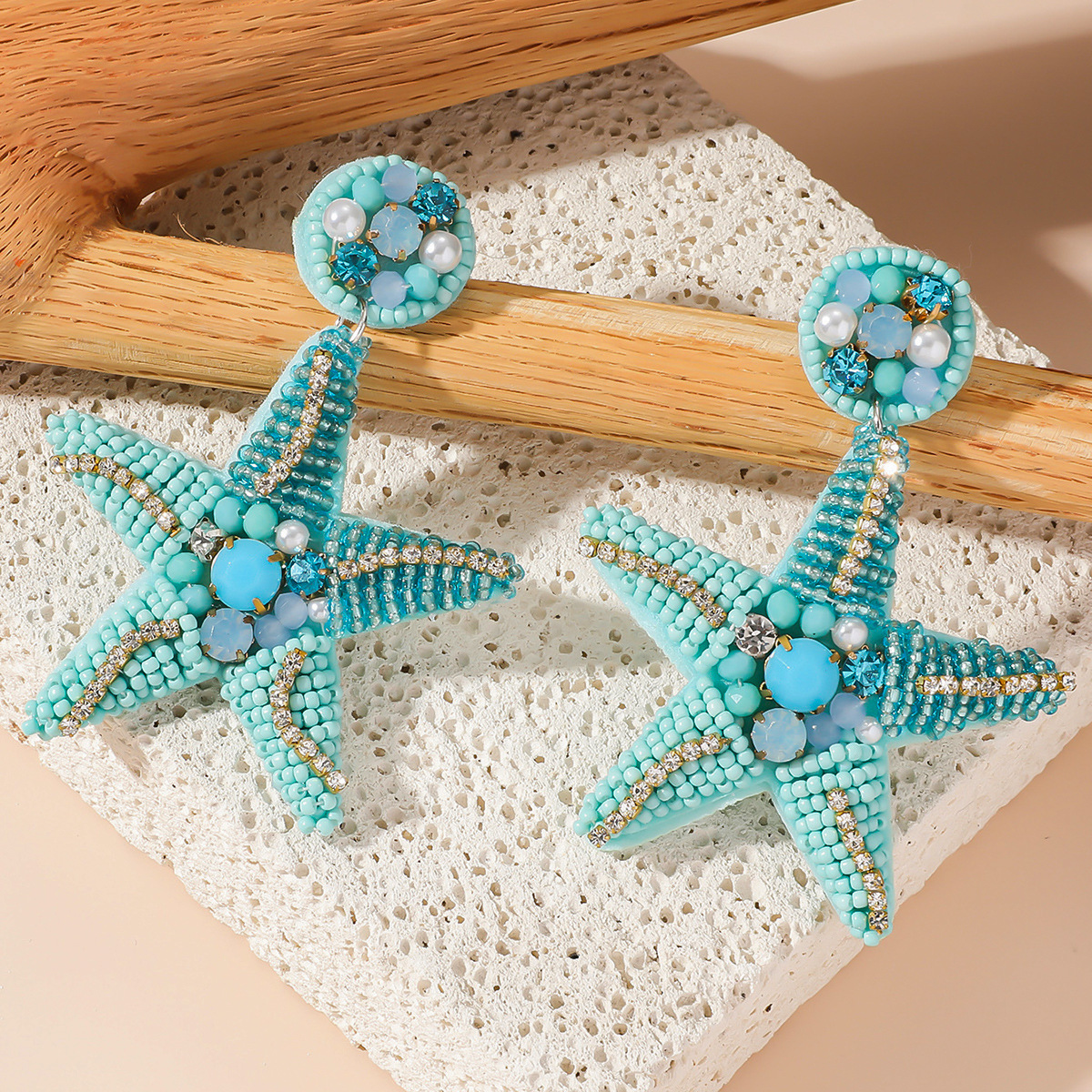 Drop Earrings Classification 1 Pair Vacation Starfish Hippocampus Beaded Mostacilla Drop Earrings