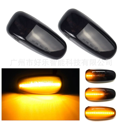 Suitable for Mercedes-Benz Clk Slk Class W210 W208 W638 Fender Side Turn Signal Lights (Dönmə işıqları) - b-bz-01-blackened-flowing-yellow-light-single-light-bar