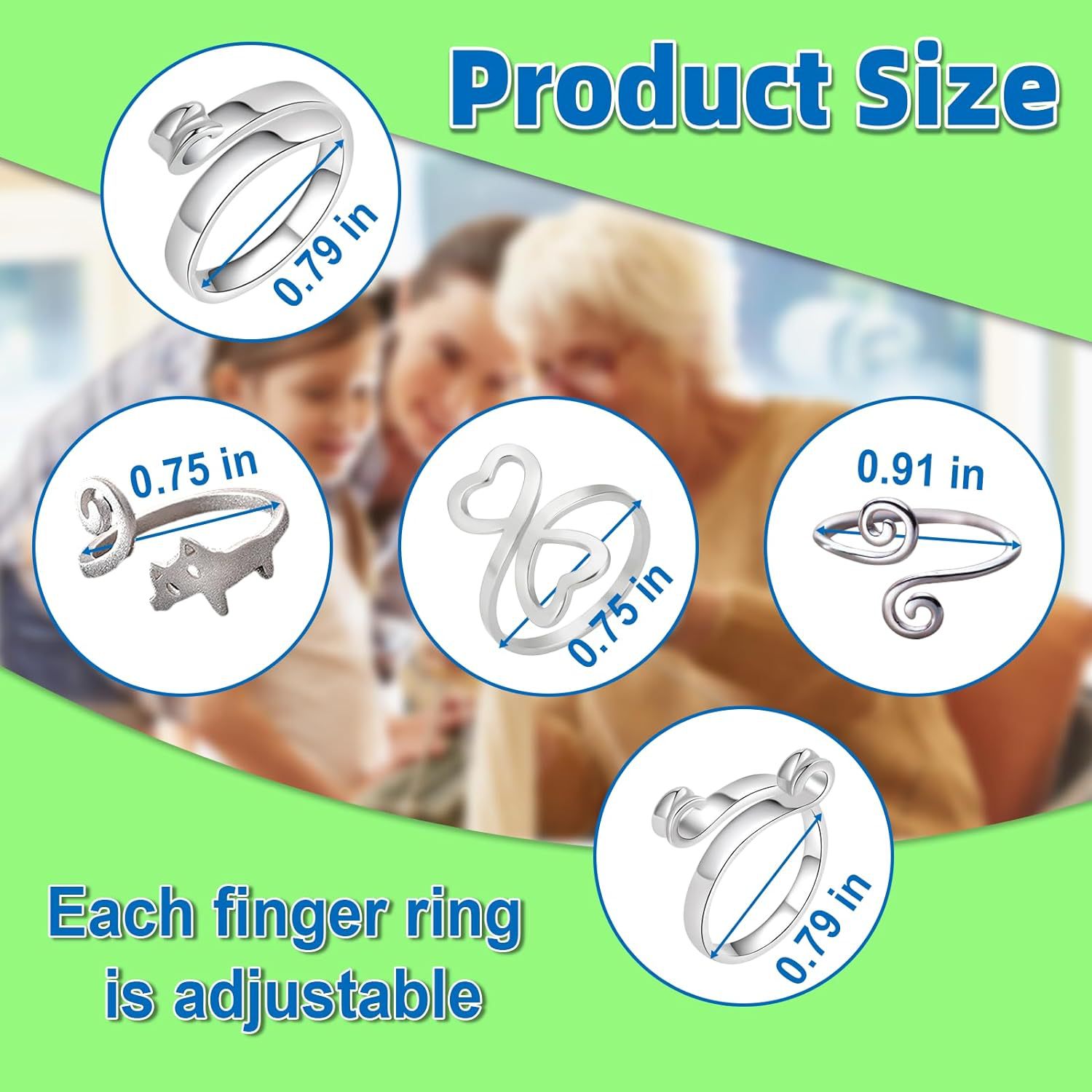 Crochet, ring, adjustable woven accessory, on index finger