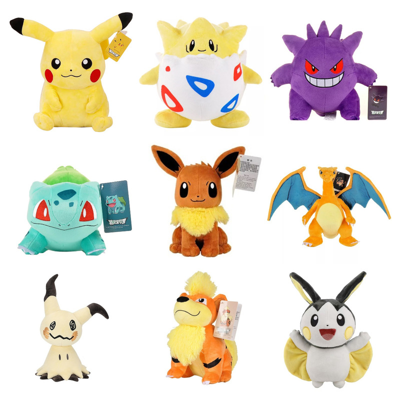 Genuine Pokemon Doll Pikachu Plush Doll Genggui Large Size Jenny Turtle Small Fire Dragon Ibrahim Grasping Doll