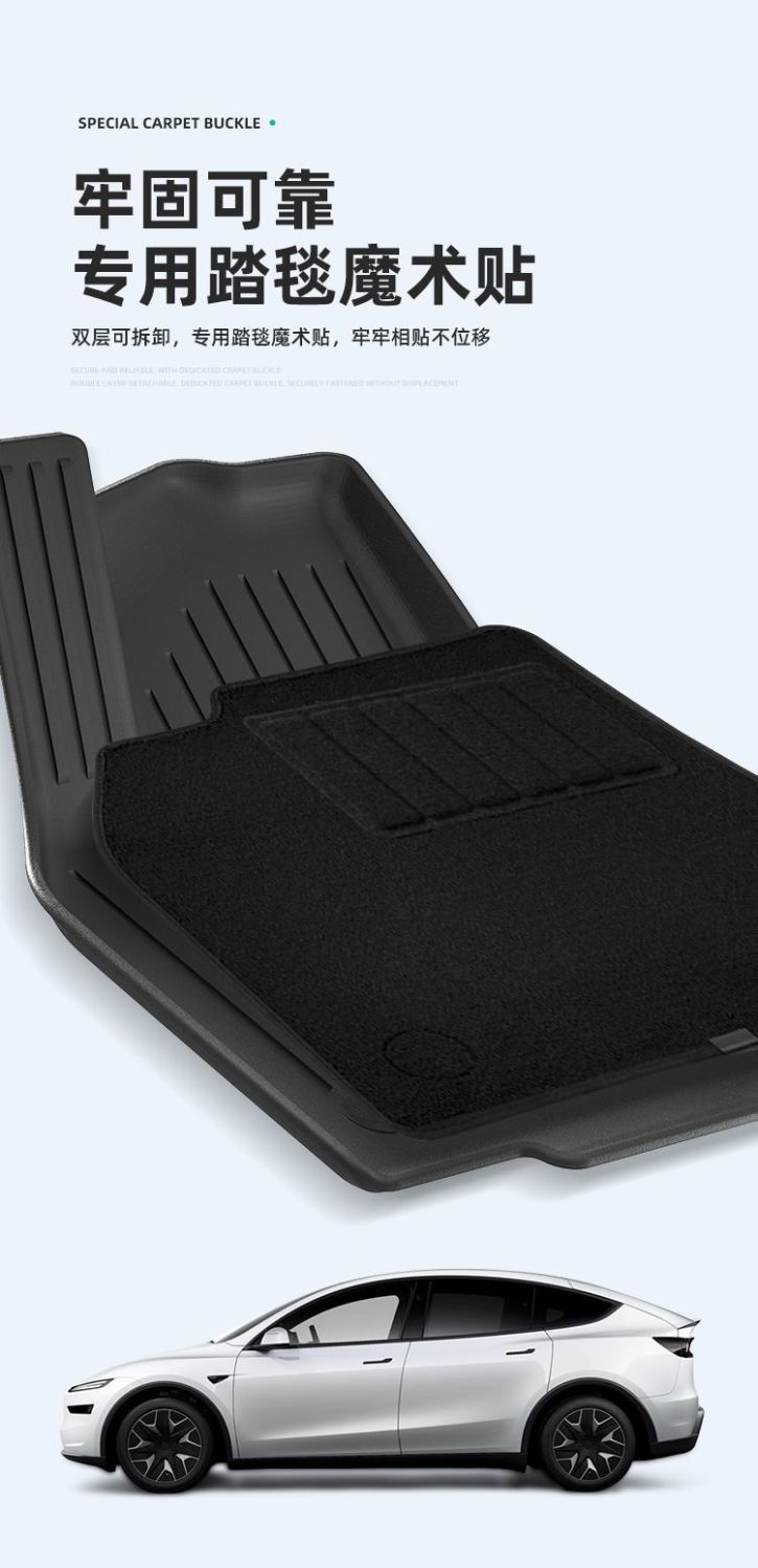 Suitable for 25 Tesla Modelyl Car Floor Mats, Tail Box Mats, Trunk Mats, Backrest Waterproof Tpe Floor Mats