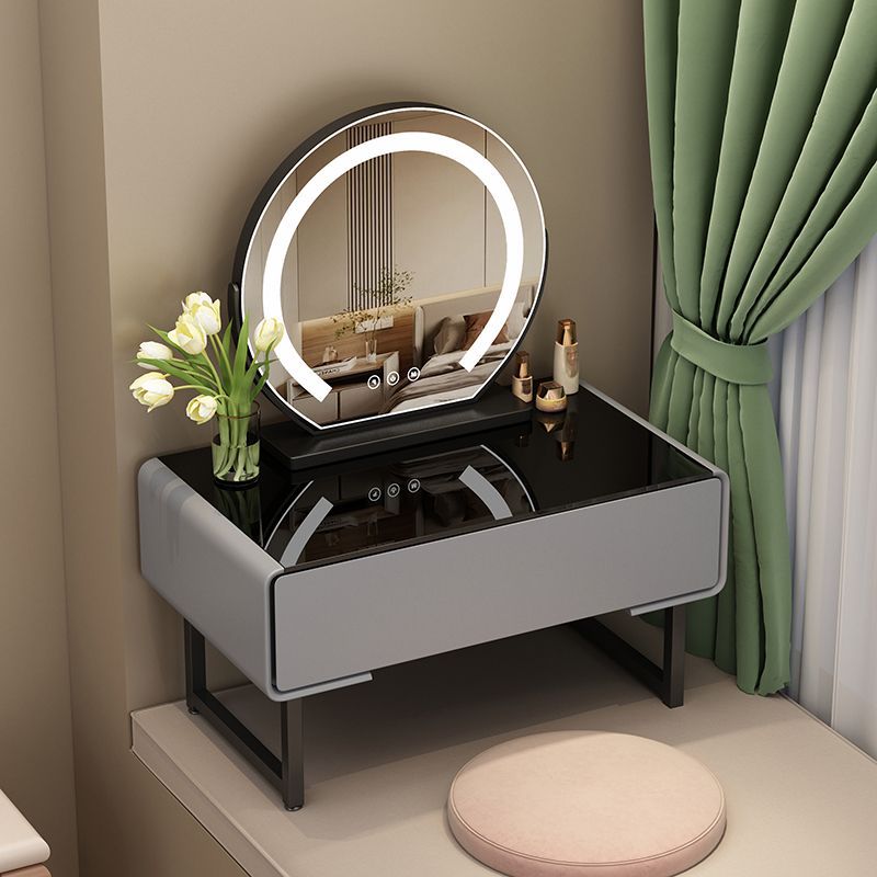 40 와이드 데스크탑-(사각형 3C 강화유리-FF 그레이