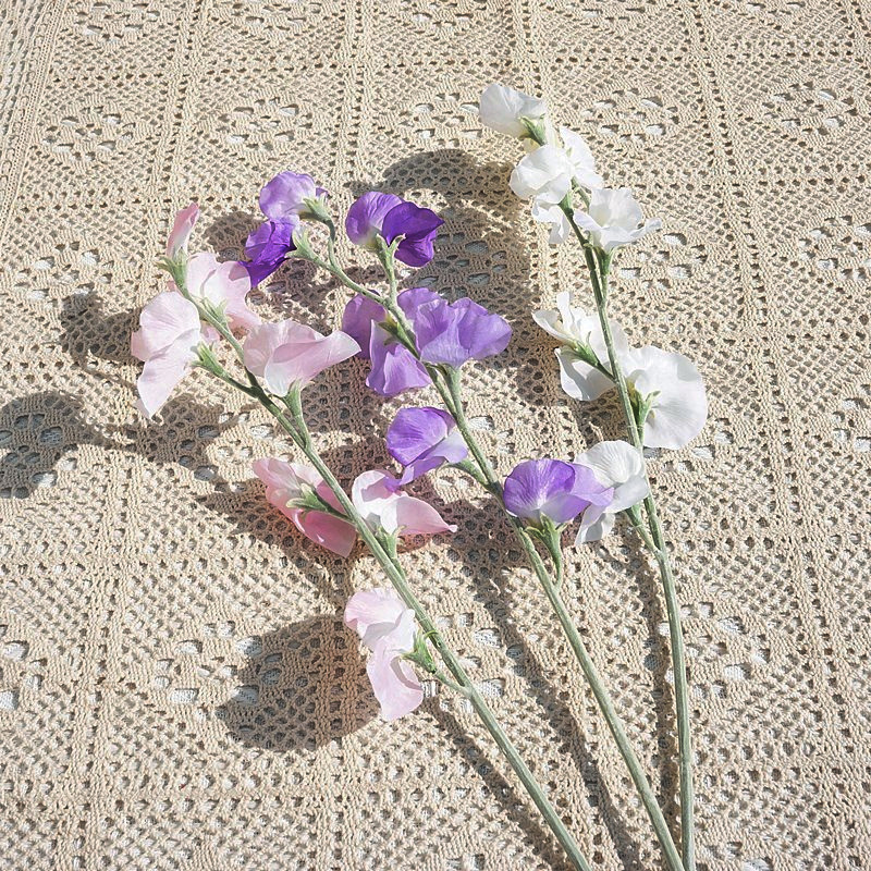 Single Fragrant Pea Flower, Pea Pod Artificial Flower, Home Decoration Display Props, Wedding Flower