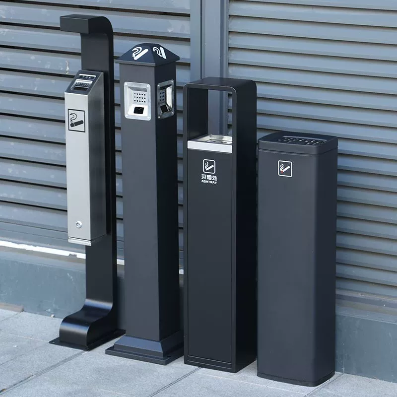 Открытый вертикальный пепельница на полу фиксированная нержавеющая сталь