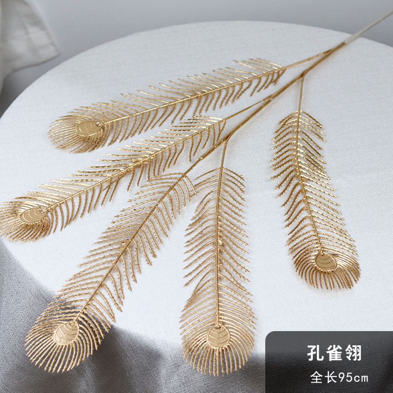 Flor de oro hoja de ginkgo eucalipto fruta roja Año Nuevo bendición cubo falso decoración de la flor decoración de la boda fábrica al por mayor en stock