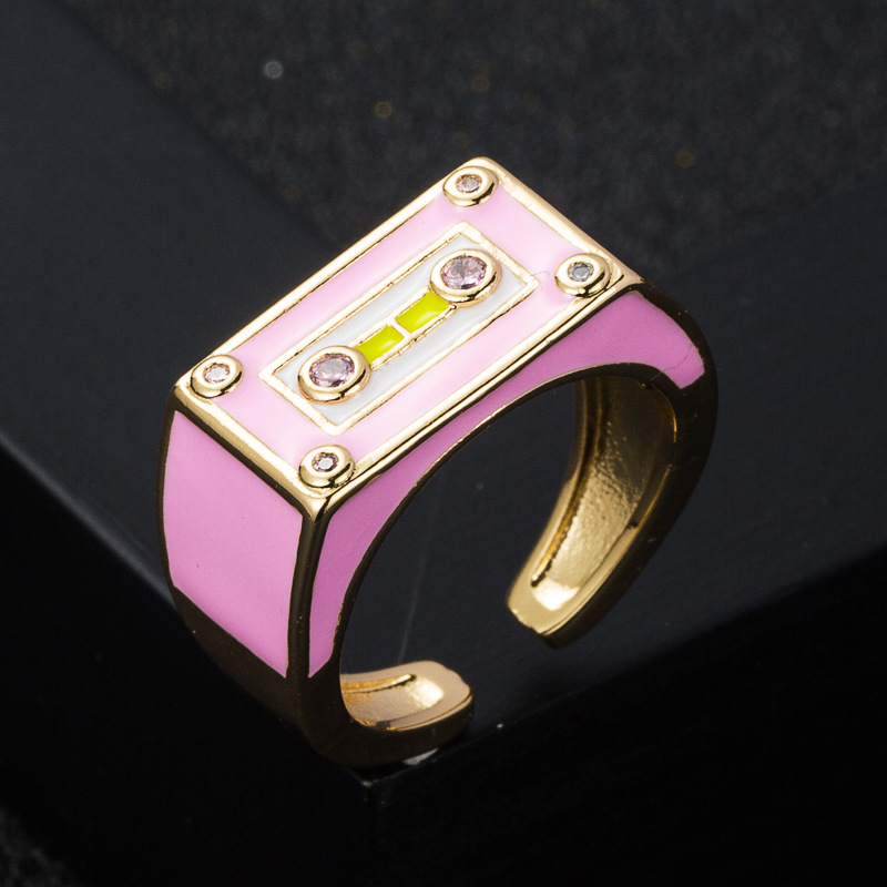 Fashion New Robot Dripping Oil Metal Opening Adjustable Copper Ring Accessories display picture 3