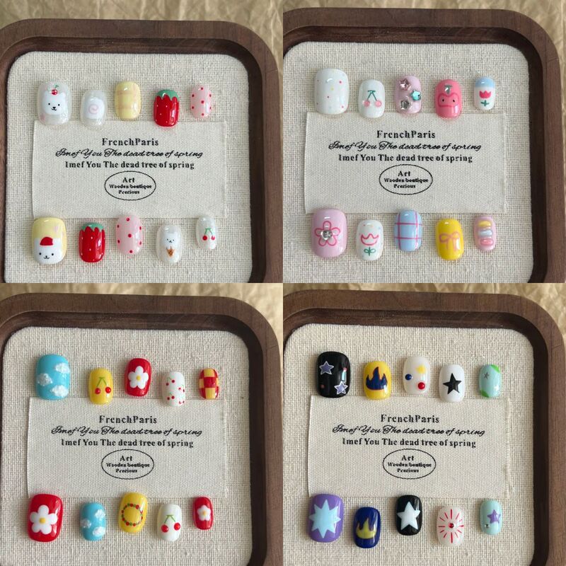Kuromi Cartoon Children's Nail Patch Girls Cute Manicure Student Nail Patch Non-Toxic Children's Wearable Nails