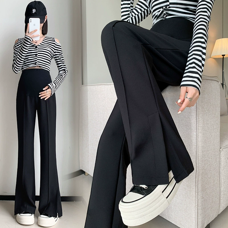Брюки для беременных Весна и осень Верхняя одежда Маленькие брюки для ранней беременности Микро-расклешенные Осенние повседневные леггинсы с разрезами Осенняя одежда