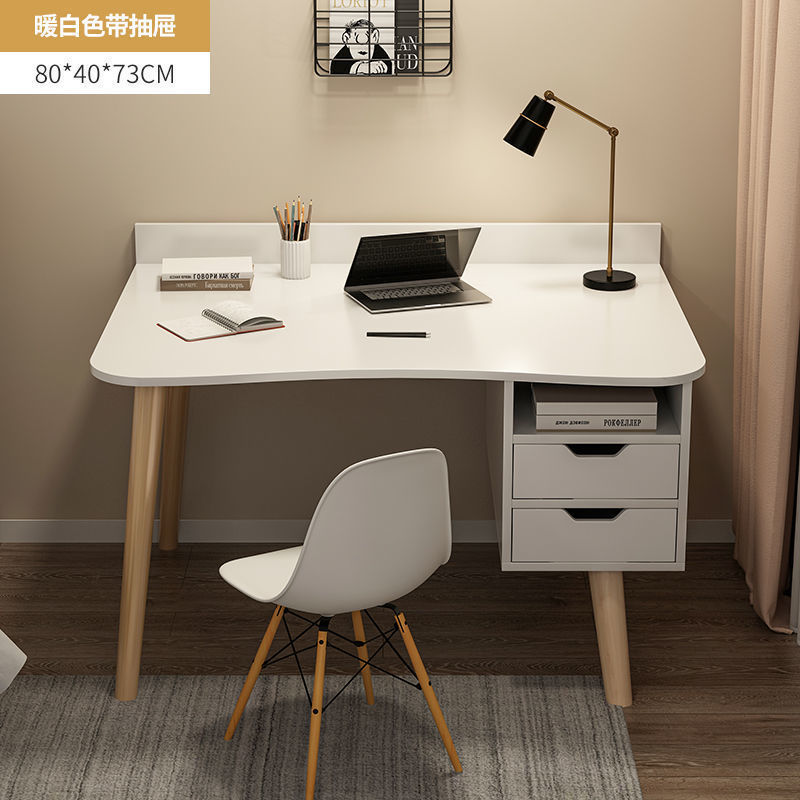 서랍이 있는 80X40X73 싱글 테이블 따뜻한 흰색