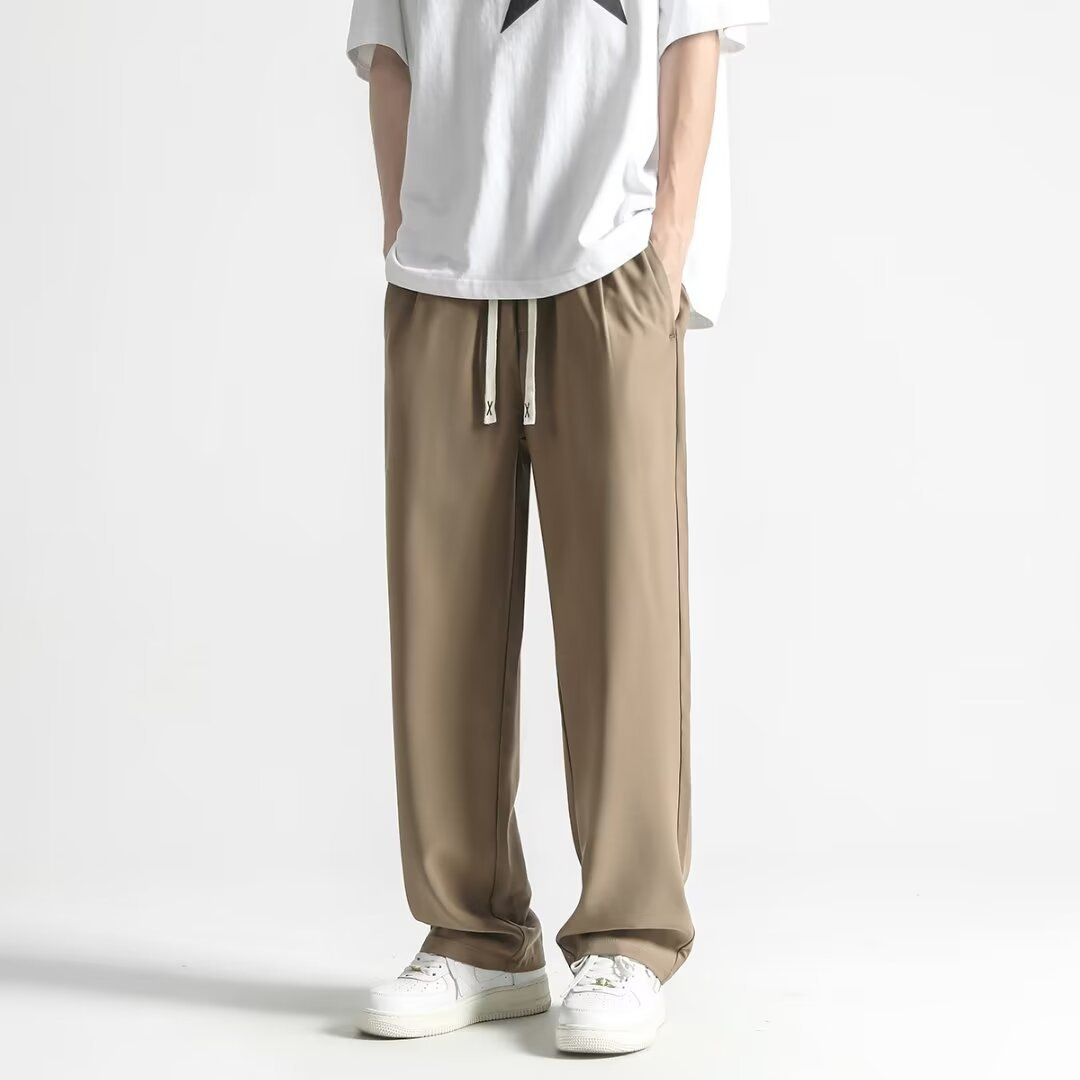 Summer New Style Thin Casual Pants Men's Trendy Loose Straight Wide Leg Pants Dosing Trousers Casual Long Pants