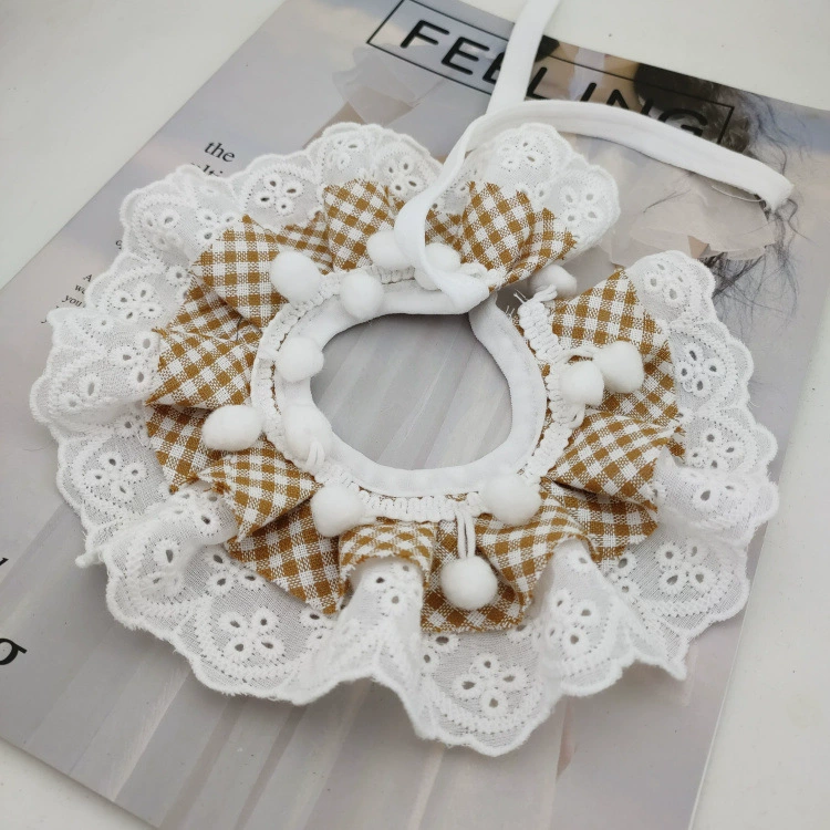 Корейский стиль бантом домашнее животное кружево Поддельный Воротник кружевной нагрудник плед украшения для собак кошка нагрудник французская корова шарф