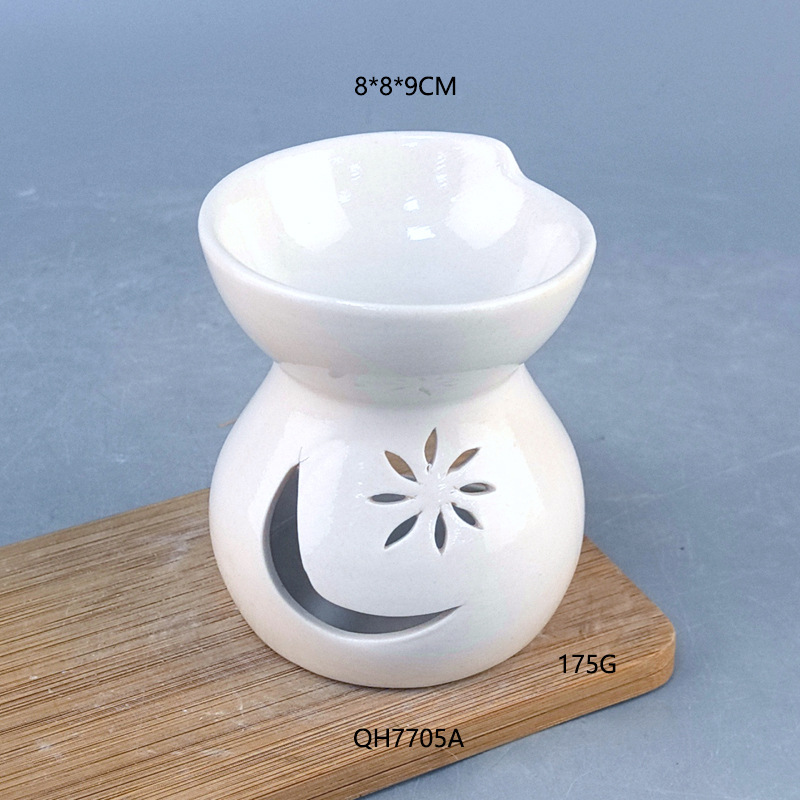 Lámpara de incienso de cerámica quemada en seco, lámpara de aceite esencial, horno de incienso de flores de cerámica, dormitorio, sala de estar, humidificador de fragancia