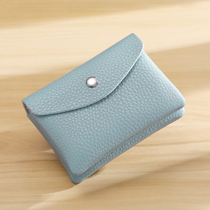Monedero de cuero suave simple para mujeres, bolso de tarjetas multifuncional para mujeres, gran capacidad para colocar joyerías pequeñas, monedas, bolso de cuero suave