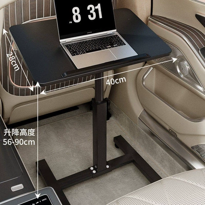 Car table board, dining table, laptop desk, or computer desk - black-4028-with-support-bars-black-frame-adjustable-height-and-foldable-suitable-for-small-cars