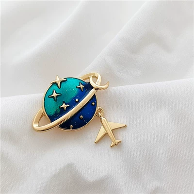Yaxa sancaqları cute planet brooch creative temperament
