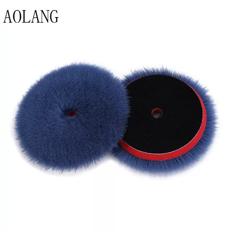 跨境3/4/5/6/7自粘式抛光羊毛球细抛汽车美容羊毛轮羊毛盘