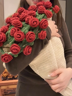 Rose Bouquet Blanket Hand-Knitted DIY Material Package Wool Ball Crocheted Flower Blanket Flower Crochet Lily of the Valley Flower