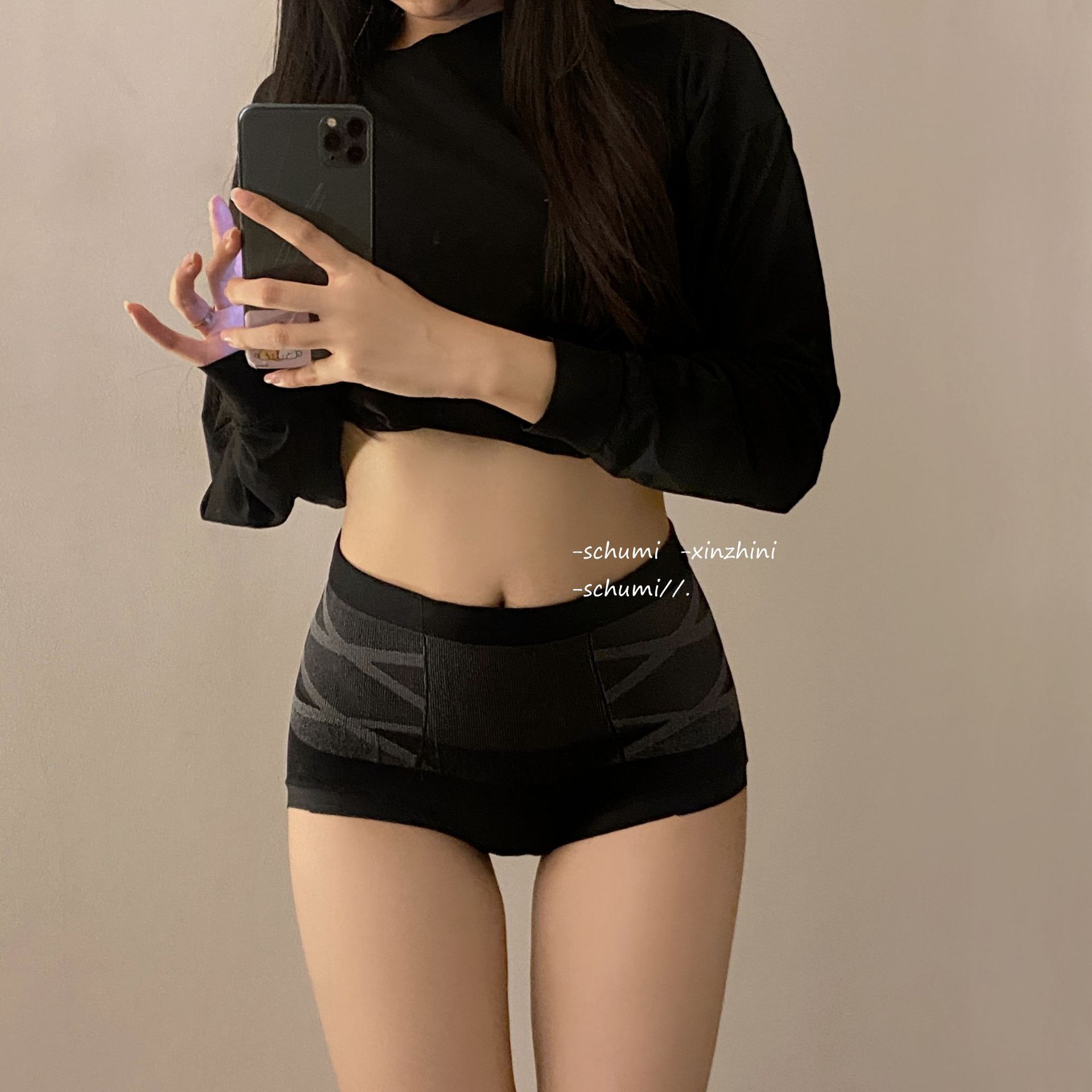 Salvar a la mujer de abdomen pequeño ~ nuevo vendaje negro de cintura alta pantera de mujer abdominal de caderas de algodón de entrepierna de mujer