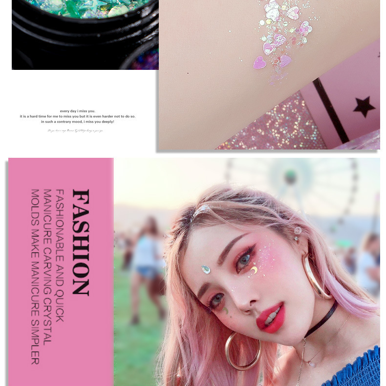 Princesa online celebridad ojo maquillaje sirena lentejuelas estrella parche chica ojo esquina lentejuelas Reunión Anual fiesta maquillaje gel lentejuelas