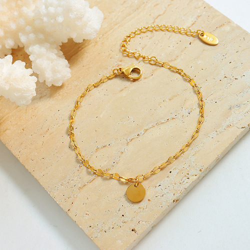 Elegant and Minimalist Titanium Steel Bracelet with 18K Gold Plating, E135