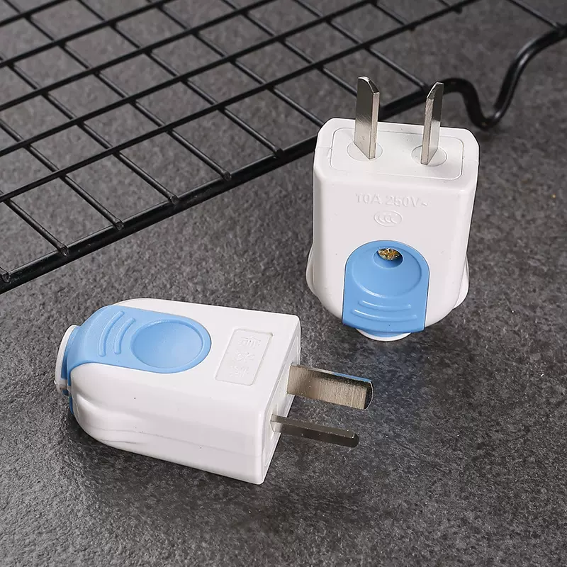 新品一体铜二极插头 国标转动式电源线插头 大功率接线插头