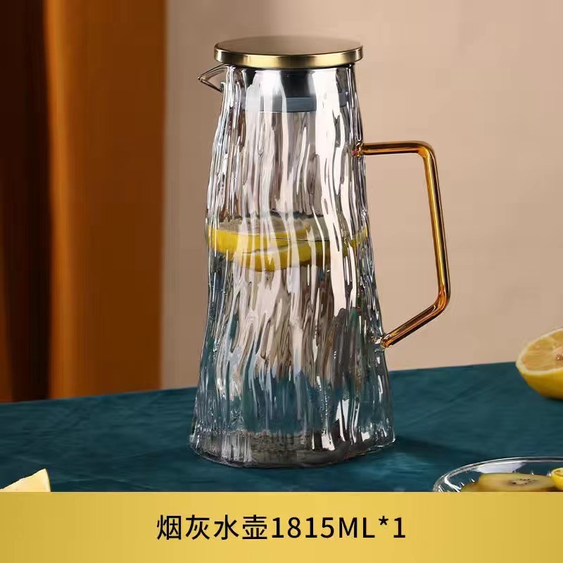 Botella de agua fría de vidrio de alto valor para el hogar de verano sala de estar botella de agua fría de vidrio de gran capacidad juego de tetera de burbujas