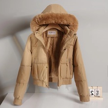 棉服女短款派克服港风冬季韩版加绒加厚学生棉袄大毛领面包服外套