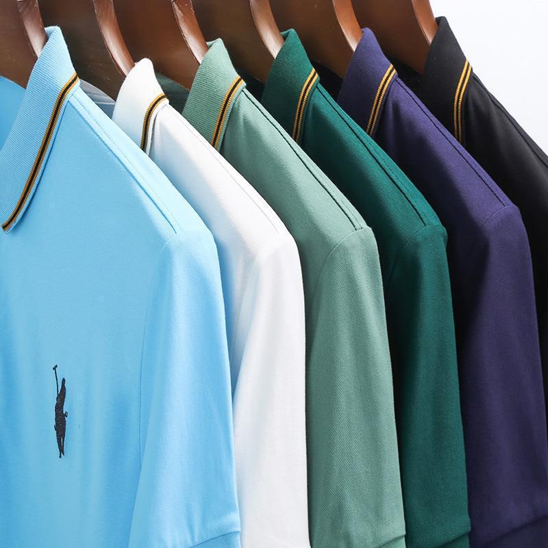 Polo camiseta de alto nivel hombre ligero de negocios bordado camiseta de verano mangas cortas de golf bordado elástico camiseta de solapa