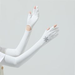 騎行戶外跑步女夏防曬防紫外線護臂冰袖開車輕薄透氣3指速干套袖