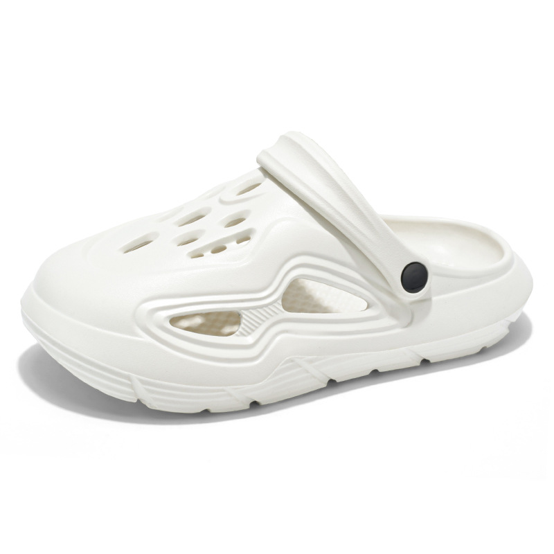 Zapatos con agujeros de color sólido para hombres, ropa exterior de verano, antideslizante, transpirable, suela suave, zapatillas Baotou, sandalias de playa deportivas y de ocio para hombres