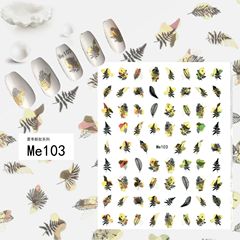 新款夏日椰樹貝殼樹葉美甲貼紙  跨境電商新款夏季沙灘美甲貼紙