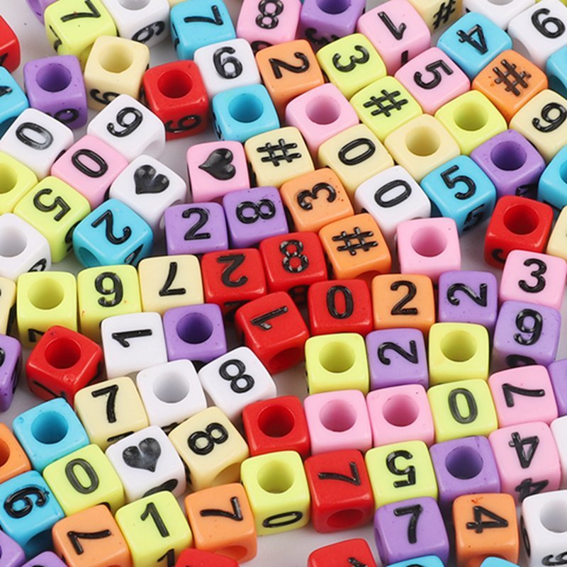 アクリル数字英字ビーズ手作りDIYセット子供ビーズアクセサリーアクセサリー散珠四角いビーズ|undefined