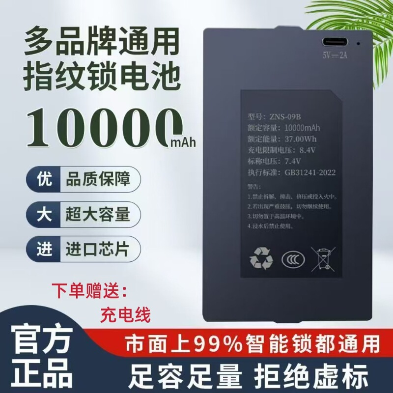 Fingerprint Lock 10000Mah Lithium Battery Face Recognition Lock Electronic Lock Smart Lock Large Capacity Battery/Long Battery Life Fingerprint Lock 10000Mah Lithium Battery Face Recognition Lock Electronic Lock Smart Lock Large Capacity Battery/Long Battery Life
